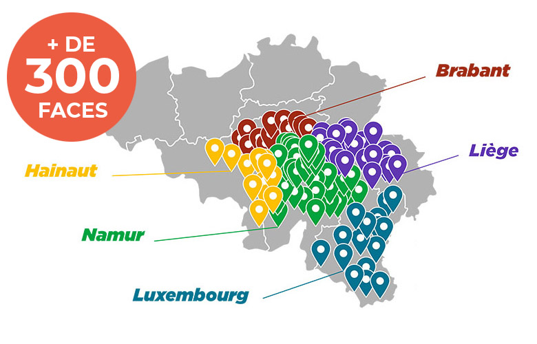 M Move location de remorques publicitaires en Wallonie carte réseau